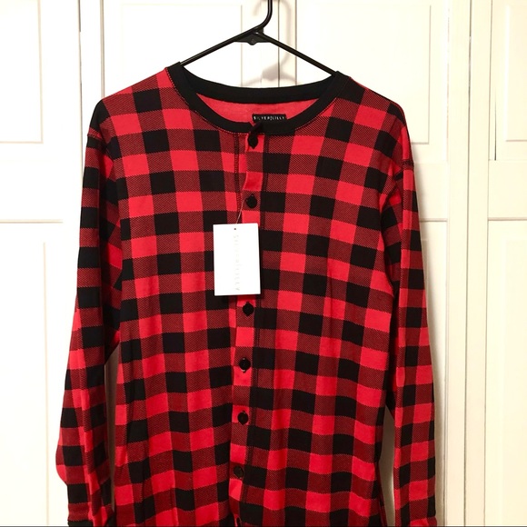 Buffalo Plaid 1-Piece Pajamas with drop seat NWT - Picture 4 of 6